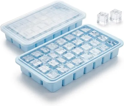 MOMENT 2 pcs Ice Cube Tray with Lid 32 Grid BPA Free
