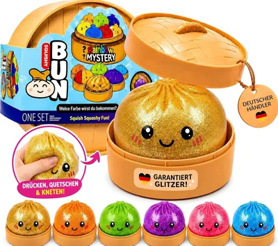XXL Glitzer Dumpling Squishy - Trend-Überraschung Anti-Stress-Spielzeug für Kinder - Super Sammelfiguren - Steame