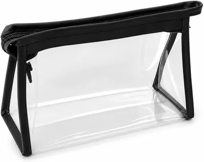 Necessaire Transparente com Zíper, Preto | Bolsa Organizadora para Maquiagem e Cosméticos