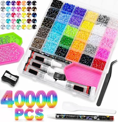 40000Pcs 30 Colors Resin Jelly Rhinestones Kit, 27% Off