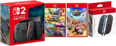 Nintendo Switch 2 256GB Bundle Internacional con Juegos Físicos Mario Kart World, Mario Party Jamboree y Joy-Con 2 Azul y Rojo
