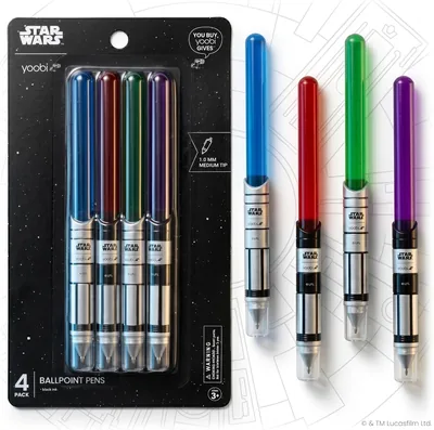 Yoobi Star Wars Lightsaber Pens - Pack of 4