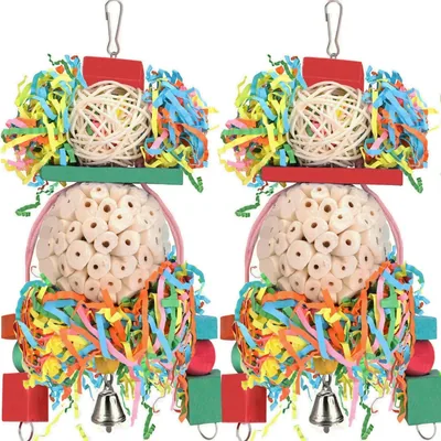 Sola Ball Bird Toys 2 Pack - Parakeet Parrot Chew Forage