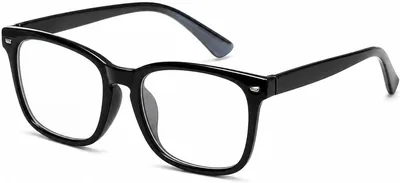 OJIOUI Black Square Fake Glasses Clear Lenses Costume Props
