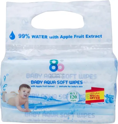 Mom Easy Unscented Baby Aqua Soft Wipes