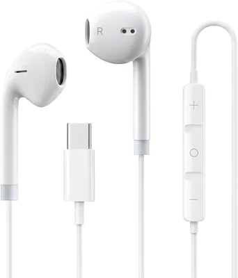 سماعات أذن USB C سلكية مع ميكروفون وضوابط - سماعات أذن عازلة للصوت | سماعات داخل الأذن متوافقة مع iPhone 1