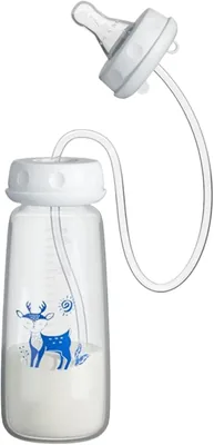 3-in-1 ハンズフリー ボトル 防Colic 授乳システム ストロー型授乳ボトル付き | B