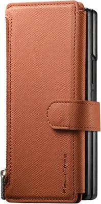 Etui magnetyczne z portfelem dla Motorola RAZR Fold - brązowe