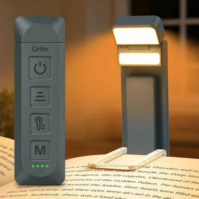 Gritin 2026 Luz Lectura Gen2, 14 LED de Espectro Completo, Protección Ocular | Doble Fuente de Luz, 5 Colores y 5 Niveles de Brillo