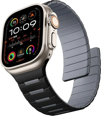 حزام مغناطيسي للياقة رياضية Upeak متوافق مع Apple Watch Ultra | مناسب لنموذج Ultra 3/Ultra 2 للرجال بأحجام 49mm و46mm و45mm و44mm و42mm، S