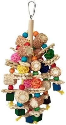 Parrot Chew Toy: Colourful Beads & Rattan Balls, Foraging Activity