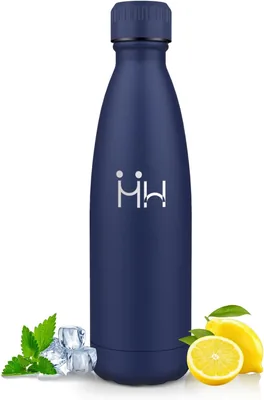 Bottiglia d'acqua isolata, senza BPA, 500 ml, in acciaio inossidabile 18/8