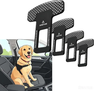 4 Pack Dog Cat Seat Harness Clips - Black