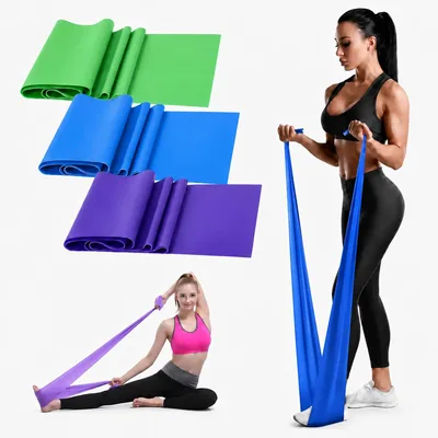 Kit com 3 Faixas Elásticas Thera Bands para Exercício - Resistência Fisioterapia Fortalecimento Alongamento Pilates Yoga Rela