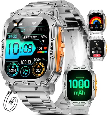 Men's Smartwatch 1000 mAh Battery LED Light 2.01" HD Fitness Tracker Best Deal