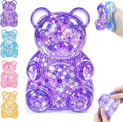 Gummy Bear Squishy Stress Ball - Soft Fidget Toy for Kids & Adults