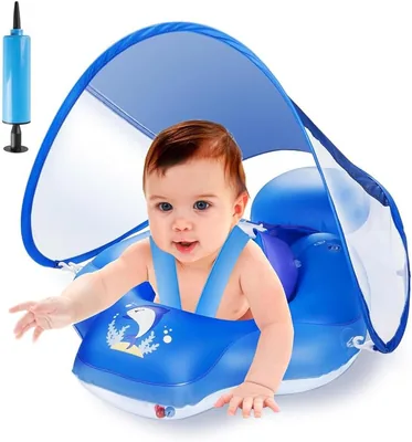 Bouée de natation bébé avec pare-soleil UPF50+, Parner Baby Float, Aide à la nage pour 3-36 mois - Meilleur Prix