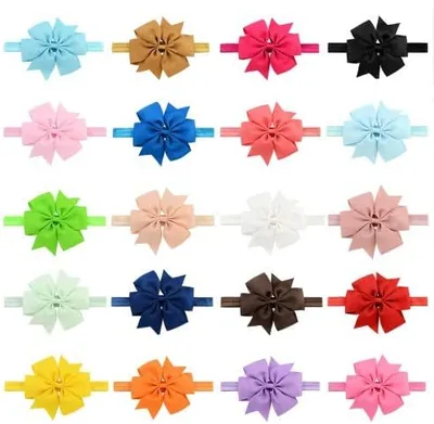 Diademas para Bebés Nivofu 20 Piezas con Lazo, Suave y Elástica | Ideal para Recién Nacidos