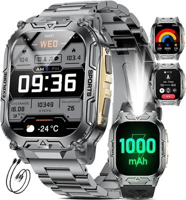 Men's Smartwatch 1000 mAh Battery LED Light Fitness Tracker Best Deal