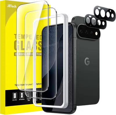 Protezione Schermo JETech per Google Pixel New Pro, 2+2 Pezzi | Protezione Lente, Vetro Temperato 9H+ Anti-Rotto, Installazione Facile