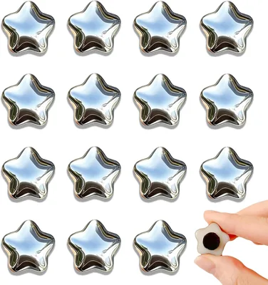 Tazweeq Refrigerator Magnets, 50-Piece Silver Decoratives for Fridge, Kitchen Accessory