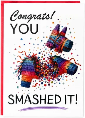 Congratulations Card - 'Congrats! You Smashed It!' 14% Off