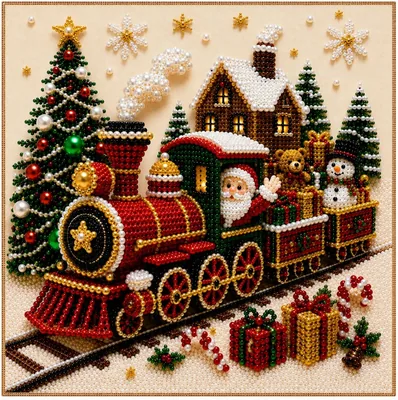 Kit de Pintura con Perlas y Diamantes de Navidad para Adultos y Principiantes: Santa Claus en 3D
