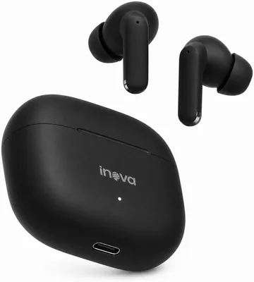 INAVA Fone de Ouvido Bluetooth 6.0, Hi-Fi, 55H, Resistente à Água, Preto | TWS Sem Fio, Drivers de 12 mm, 6 Microfones com IA - Melhor Preço