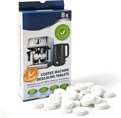 8 Pcs Coffee Descaling Tablets, Coffee Machine Descaler Cleaner, Machine Care for Espresso and Pod M