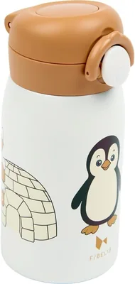 Fabelab Kindertasche mit Wasserflasche, 320 ml, Edelstahl, BPA-frei (Pinguin) | Best Deal