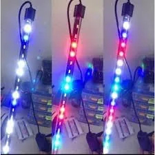 ضوء حوض الأسماك مريديان LED ملون 25 سم مع قاعدة لاصقة | توفير الطاقة، إضاءة تحت الماء، تحكم باللون، أحواض مائية