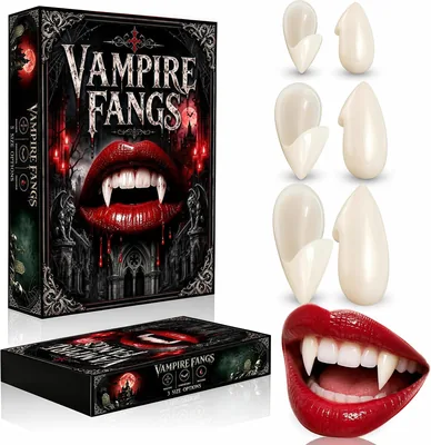 Vampire Teeth Fangs, Realistic Vampire Fangs Halloween Vampire Accessories | Snug Fit Fake Fangs for