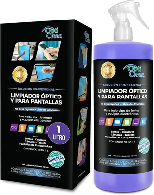 Opticlear® | Limpiador de Pantallas y Laptop sin Alcohol | 1 Litro | Limpia Pantallas OLED, LCD y Monitores | Lentes