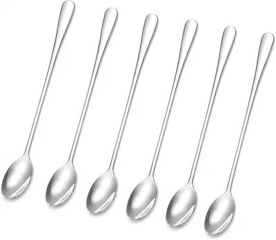 Yiihaoaoyuu Long Handle Teaspoons Set of 6 Stainless Steel Iced Tea Spoons Best Deal