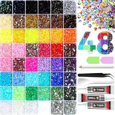 48 Color Bedazzling Kit with Resin Rhinestones