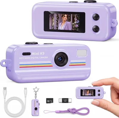 KOKODI Mini Camera Purple Keychain Retro