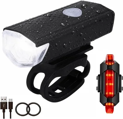 Luces para Bicicleta Recargables, Luces Delanteras y Traseras para Bicicleta con Tres Modos de Iluminación