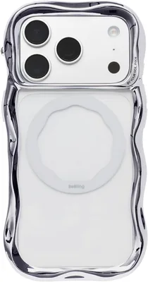 iFace BeBling Wave MagSynq iPhone 17 Pro用 磁気対応 クリアカバー (シルバー) | iPhone17Pro/iPhone18Proケース