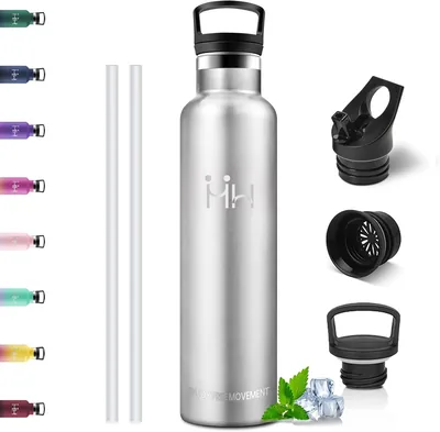 Motswedi Botella Térmica 1 Litro, Sin BPA, Cantimplora de Acero Inoxidable, Aislamiento al Vacío de Doble Pared