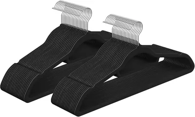 SONGMICS Samt Kleiderbügel-Set mit 40 Stücken, rutschfest und platzsparend | Haken, 43,5 cm lang, 0,6 cm dick, kleine Bar für Fliege, 36 Best Deal