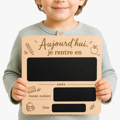 Pancarte de Rentrée Scolaire en Bois avec Écriture Acrylique Effaçable | 6% Off