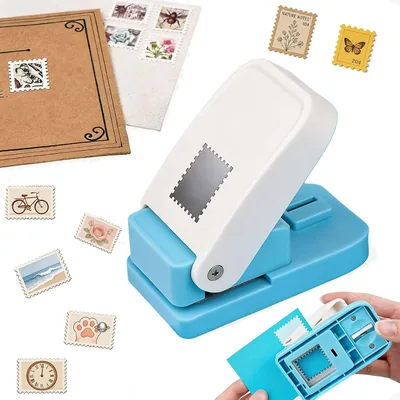 Stamp Puncher Square 1-Piece Blue DIY Card Making Machine