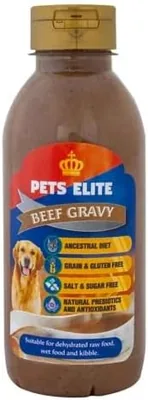 Pets Elite Beef Gravy Meal Topper for Dogs - Natural Dog Food Support