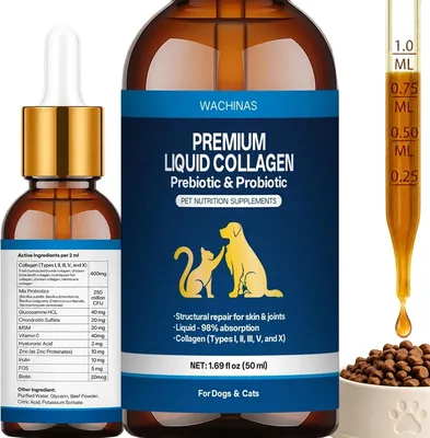 Premium Liquid Collagen & Probiotics for Pets - Support Skin Coat