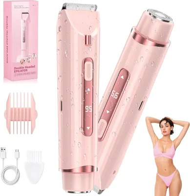 3-in-1 Bikini Trimmer Best Deal - Dual Head Electric Shaver with LED Light