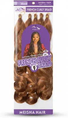 Meisha Hair French Curly Braid 28 Inch Synthetic Braiding Hair, #30 | Crochet Compatible, Knotless Box Braids