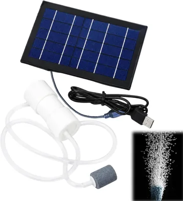Aishaba ソーラーエアポンプ 太陽光発電 USB充電 2WAY給電 小型携帯用 エアポンプ 大容量バッテリー 3運転モード 静音設計 酸素供給 アクアリウム ビオトープ メダカ 金魚 池