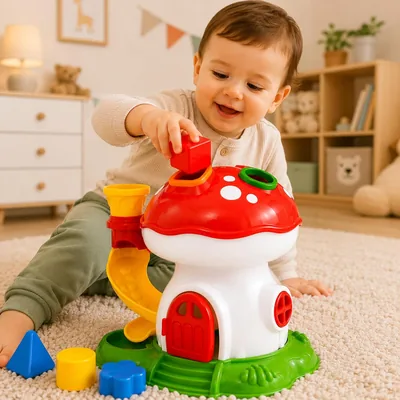 Brinquedos Educativos para 1 Ano - Casinha de Formas Coloridas Interativa