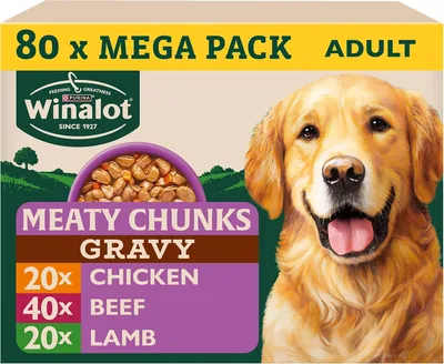 WINALOT Meaty Chunks Dog Food Pouches 80x100g