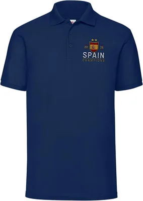 Embroidered Spain Polo Shirt - 2026 Champions Football Embroidery Winner España Top Best Deal